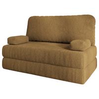 BETTSOFA KESTE aus Schaumstoff Bucle-Stoff Orange Schlaffunktion - Gelb, Textil (140/86/60cm) - MASSENO