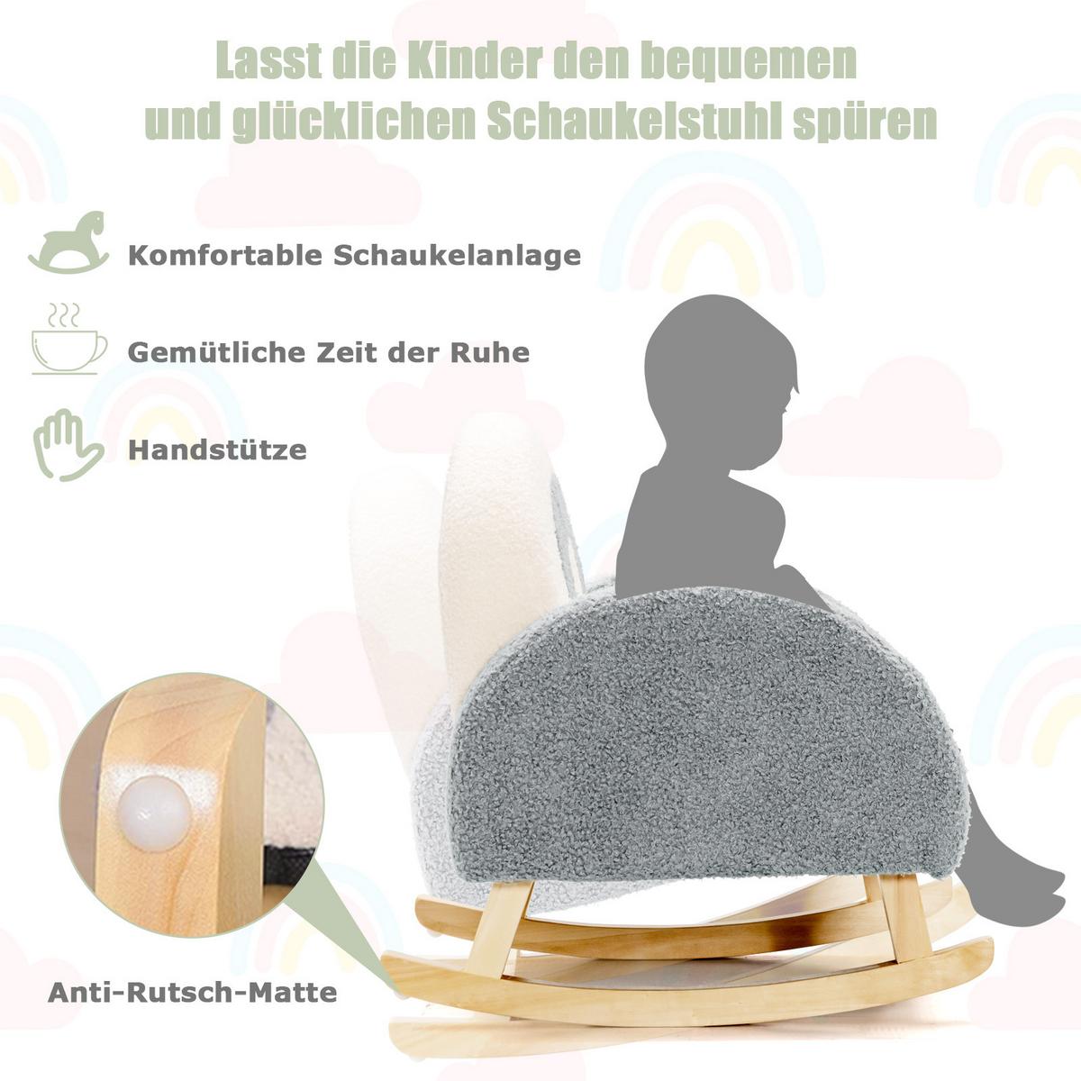 KINDERSOFA 51cm Grau - Grau, Holz (51/51/50cm) - COSTWAY
