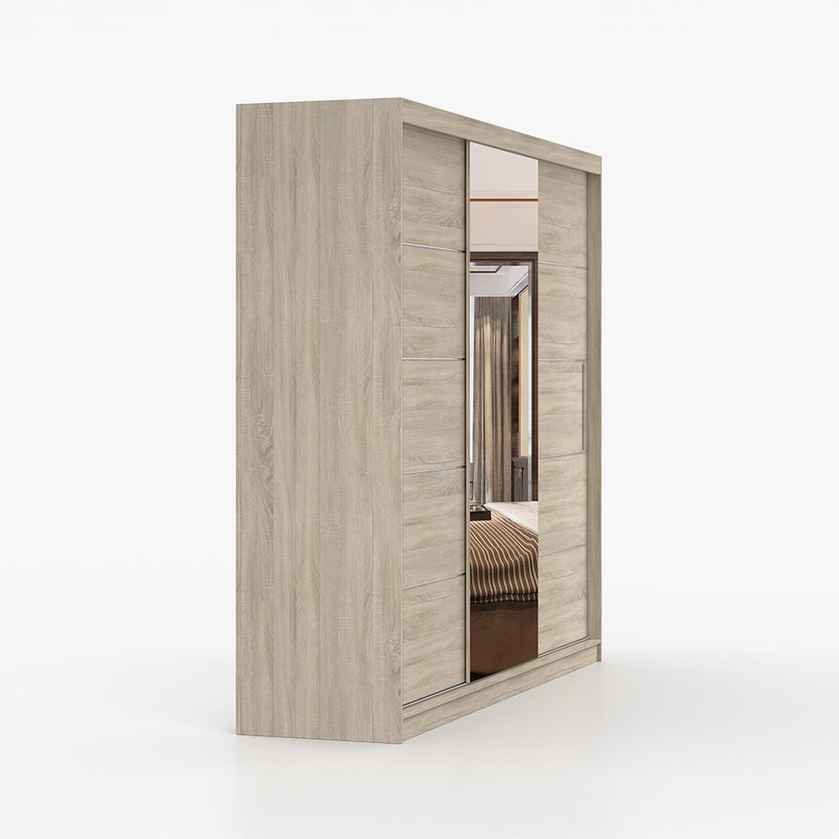KLEIDERSCHRANK Astra 233 cm, 233/218/61, 3-türig, Sonoma-Eiche - Sonoma Eiche, Holzwerkstoff (233/218/61cm) - imoebel24