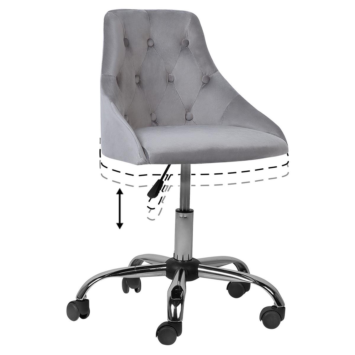 BÜRODREHSTUHL Polyester Grau Parrish - Grau, Textil/Metall (60/75/60cm) - Beliani