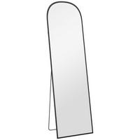 GANZKÖRPERSPIEGEL Aluminiumlegierung Hartglas Schwarz - Schwarz, Metall (50/170/1.5cm) - HOMCOM