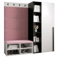 GARDEROBEN-SET 164/184/42 - Pink/Schwarz, Holz/Kunststoff (164/184/42cm) - MÖBEL KRYSPOL