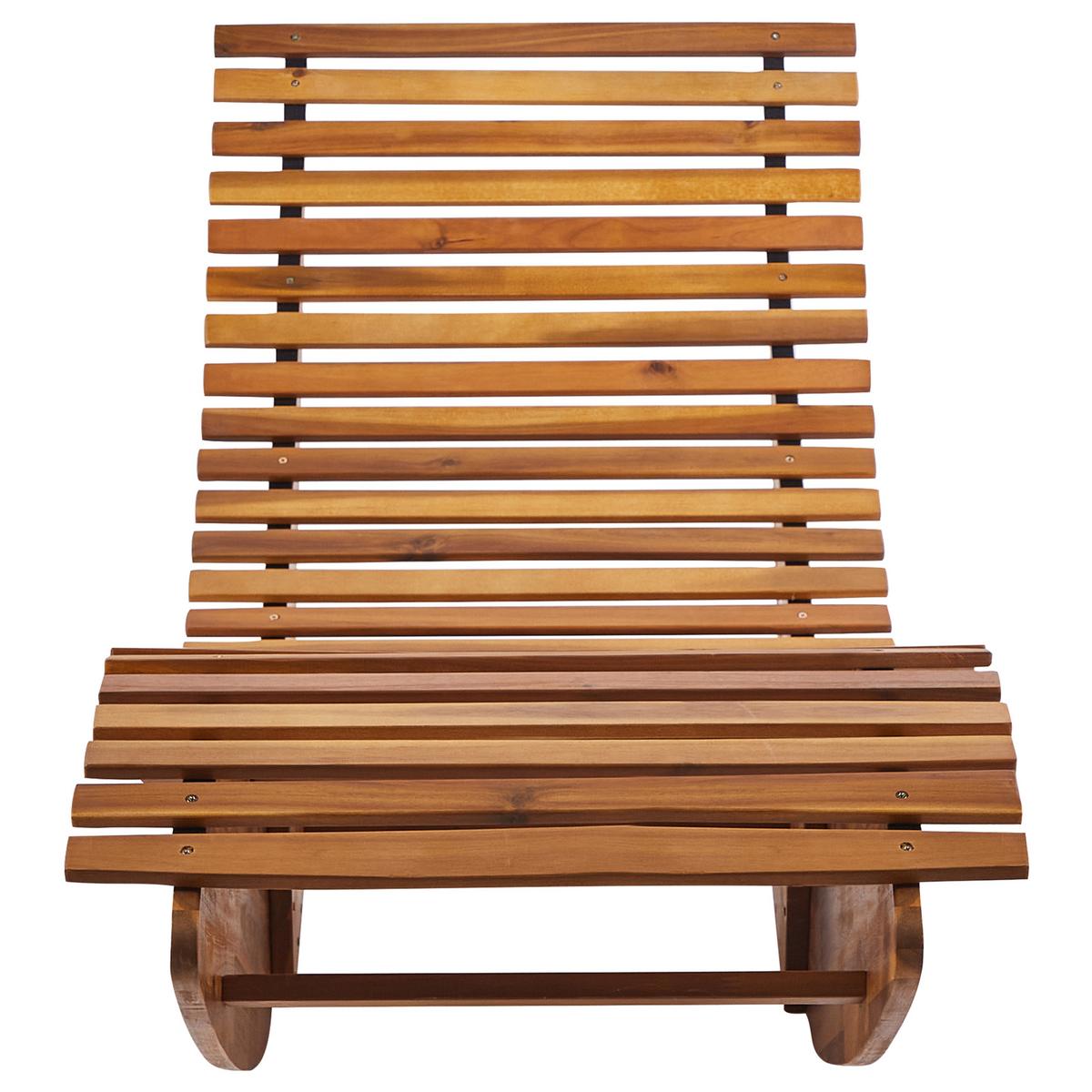 SONNENLIEGE mit Kissen Blau Brescia Premium - Braun, Holz (60/90/176cm)
