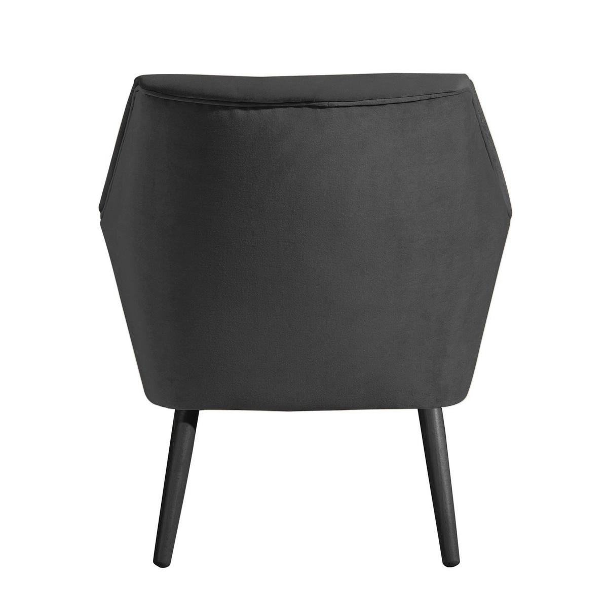 SESSEL Kachka Bezug Samtvelour Buche schwarz / anthrazit - Anthrazit/Schwarz, Kunststoff (71/81/67cm) - 58aufmkessel