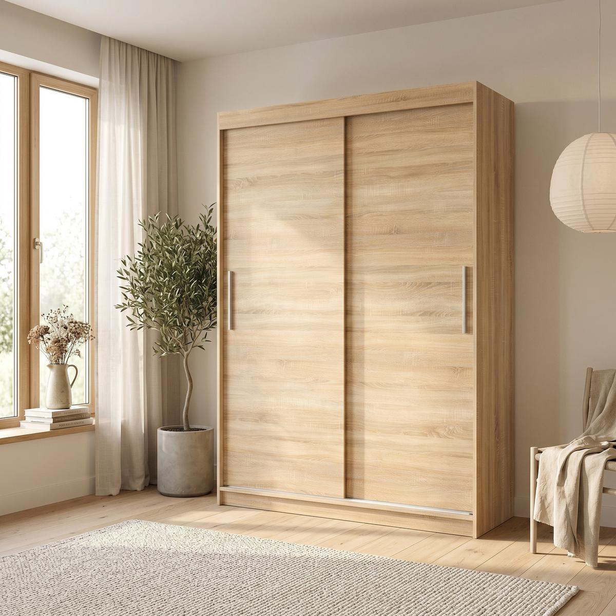 SCHWEBETÜRENSCHRANK VIVA 180/215,5/59cm 2-türig Sonoma Eiche - Sonoma Eiche, Holzwerkstoff (180/215.5/59cm) - MASSENO