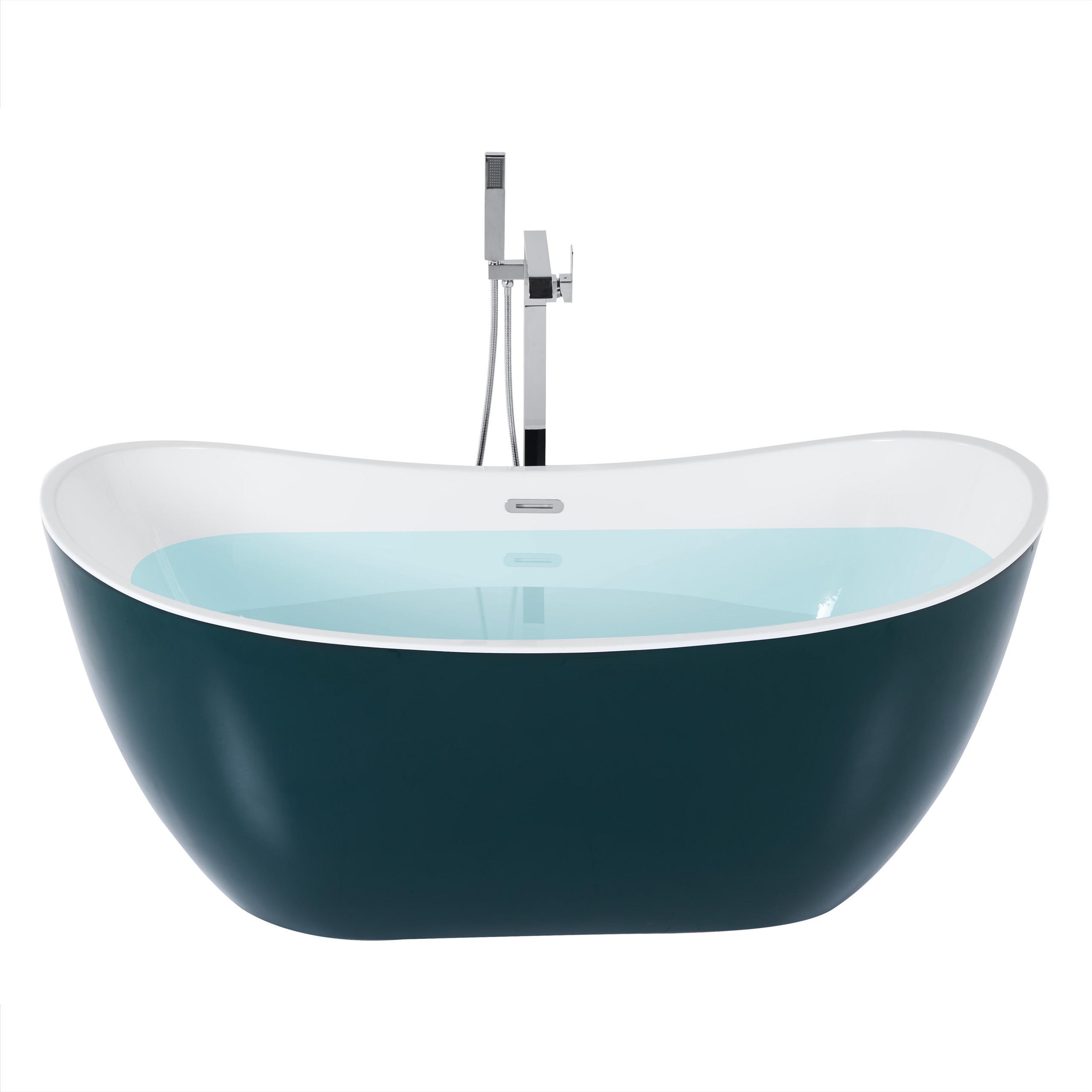 BADEWANNE FREISTEHEND 77x170x72 cm grün Antigua - Grün, Kunststoff (77/72/170cm) - Beliani