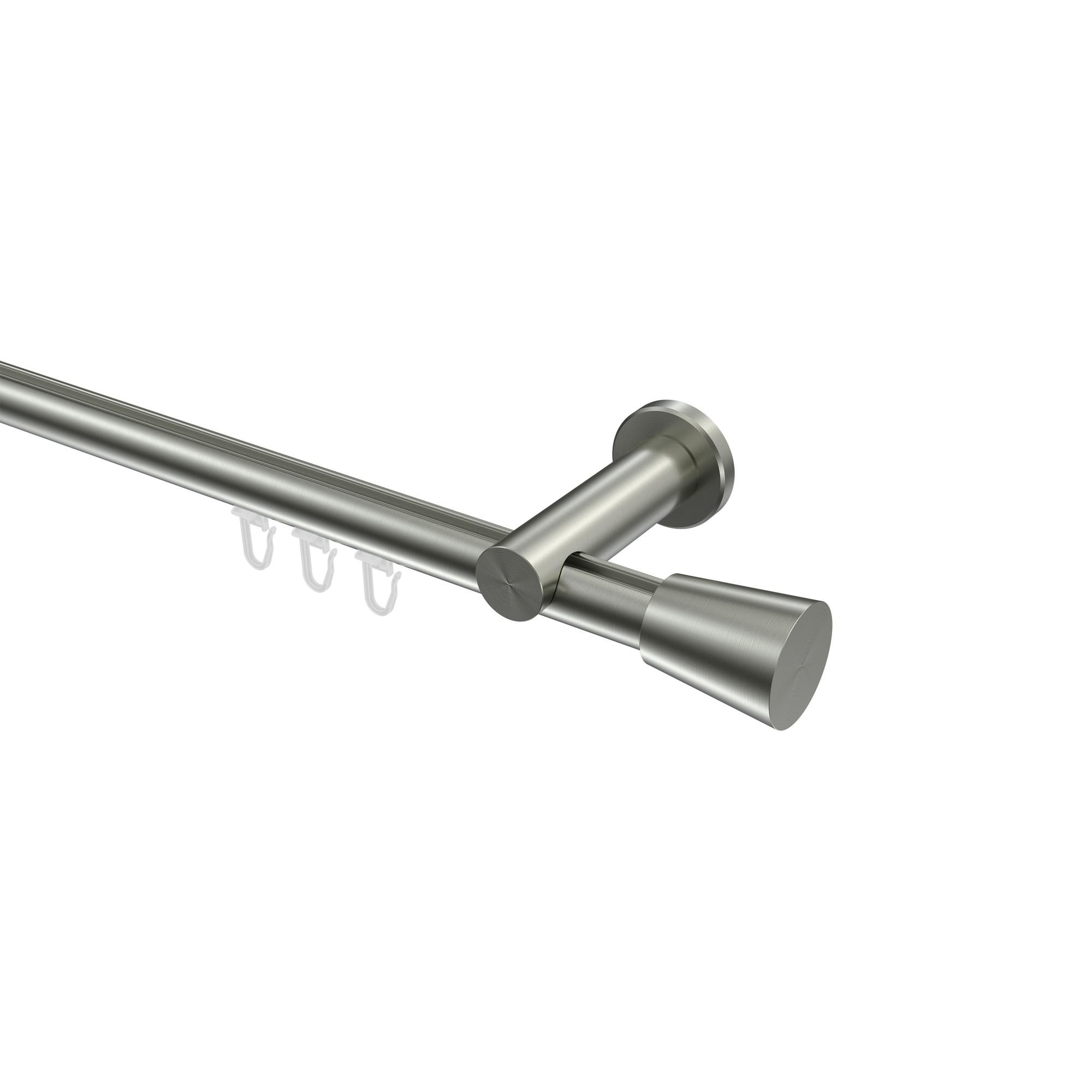 GARDINENSTANGE INNENLAUF Platon Sitra 600 cm (geteilt in 3 x 200 cm), 1-läufig, 20 mm Ø Edelstahl-Optik - Edelstahlfarben, Metall (600cm) - INTERDECO