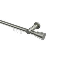 GARDINENSTANGE INNENLAUF Platon Sitra 600 cm (geteilt in 3 x 200 cm), 1-läufig, 20 mm Ø Edelstahl-Optik - Edelstahlfarben, Metall (600cm) - INTERDECO