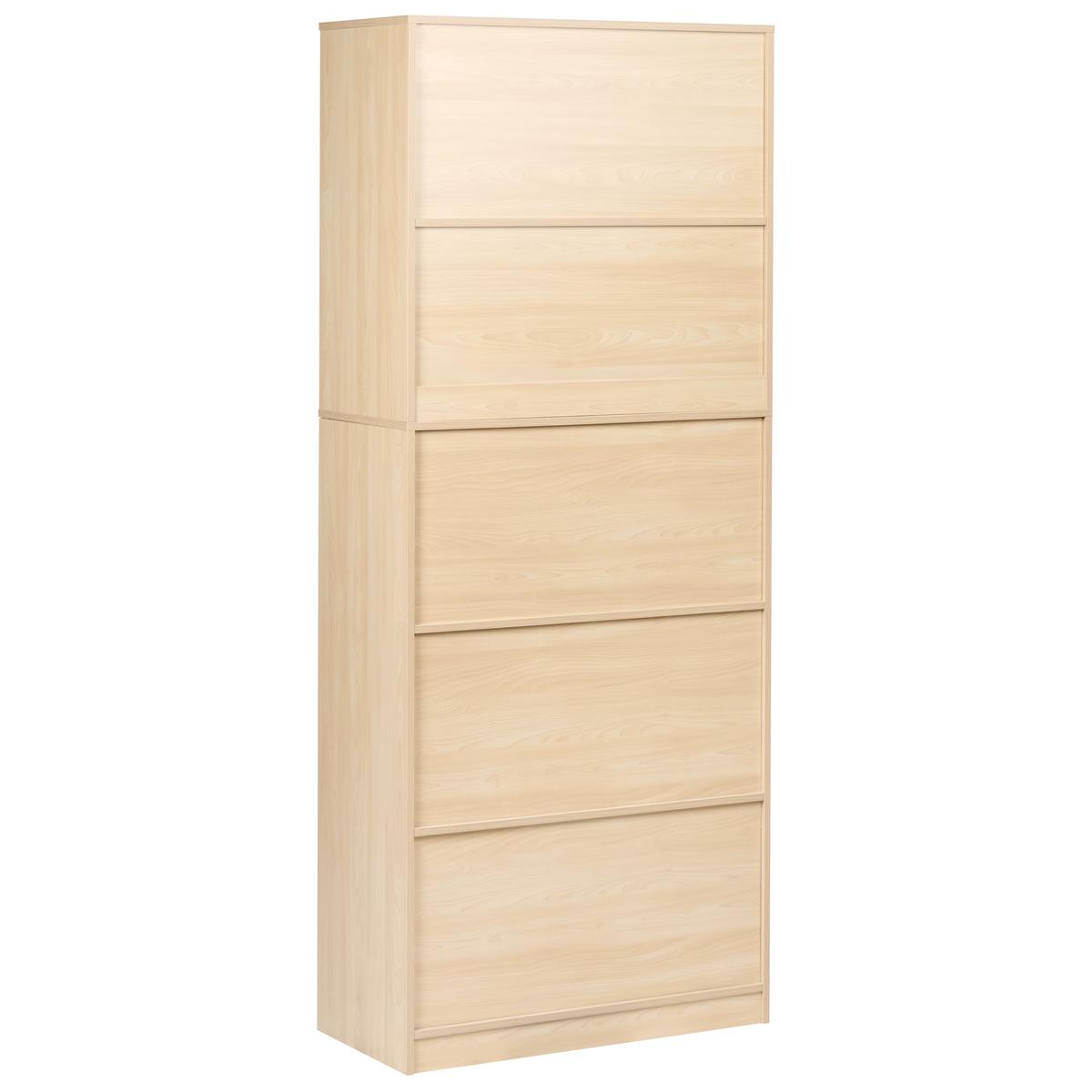 BÜCHERREGAL mit 2 Türen Hellbraun/Weiß Zehna - Hellbraun, Holzwerkstoff (80/197/40cm) - Beliani