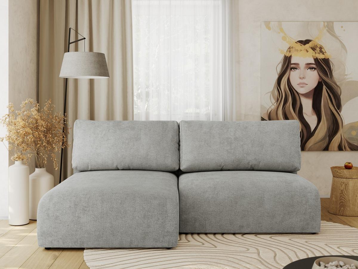 ECKSCHLAFSOFA VIVO L Hellgrau Struktur - links - Hellgrau/Schwarz, Kunststoff/Textil (223/150cm) - MKS