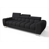 SOFA 3-sitzer Bastien In Stoff Aragon - Schwarz, Holzwerkstoff/Textil (265/95/97cm) - Fun Möbel
