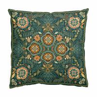 KISSENBEZUG Detailliertes Boho Muster in Grün 40/40 cm - Grün, Textil (40/40cm) - Bilderwelten