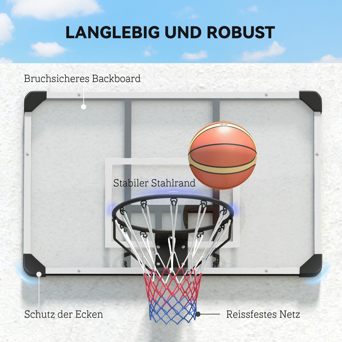 BASKETBALLKORB - Schwarz, Metall (61/113cm) - SPORTNOW