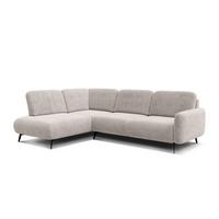 ECKSOFA FEBE 5-Sitzer links, beige - Beige/Schwarz, Holz/Textil (271/190cm) - Wozimo