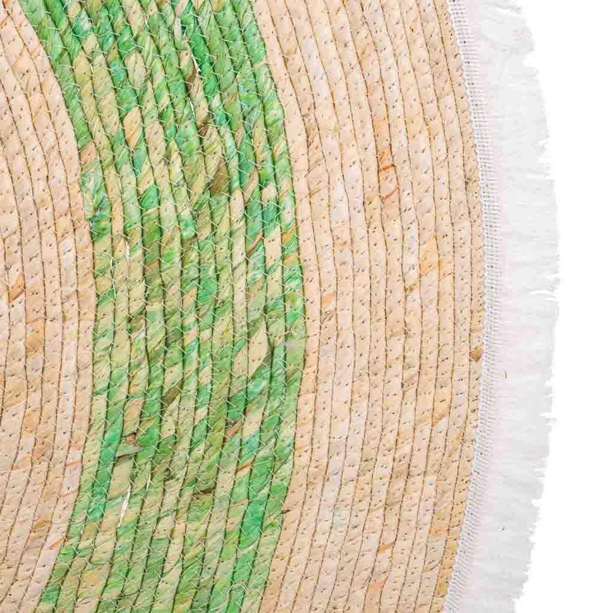 NATURFASERTEPPICH grün handgewebt D120x1 cm - Beige/Hellgrün, Naturmaterialien (120/120cm) - Wanderlust