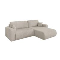 ECKSOFA mit Schlaffunktion Ottomane Rechts BERY-L 276x193x88 Creme Cord - Ecru/Creme, Holzwerkstoff/Kunststoff (276/193cm) - ALTDECOR