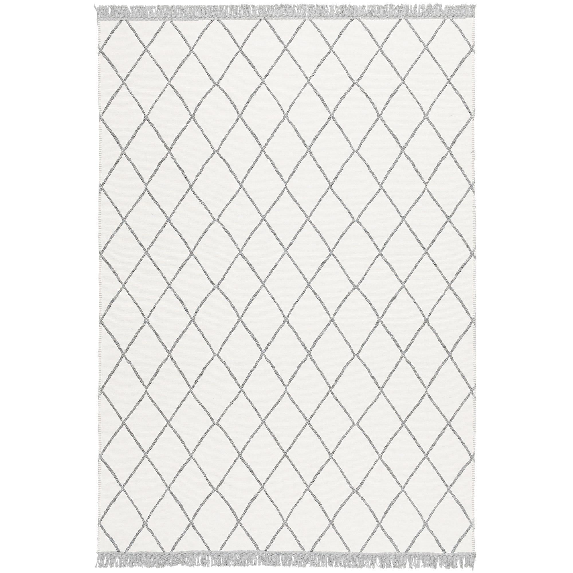 TEPPICH BEIDSEITIG ETHNO KELIM RAUTEN - Weiß/Grau, Textil (120/170cm) - Pergamon