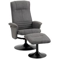 RELAXSESSEL mit Fußhocker verstellbare Rückenlehne für Schlafzimmer Dunkelgrau - Dunkelgrau/Schwarz, Textil/Metall (71/104/69cm) - HOMCOM