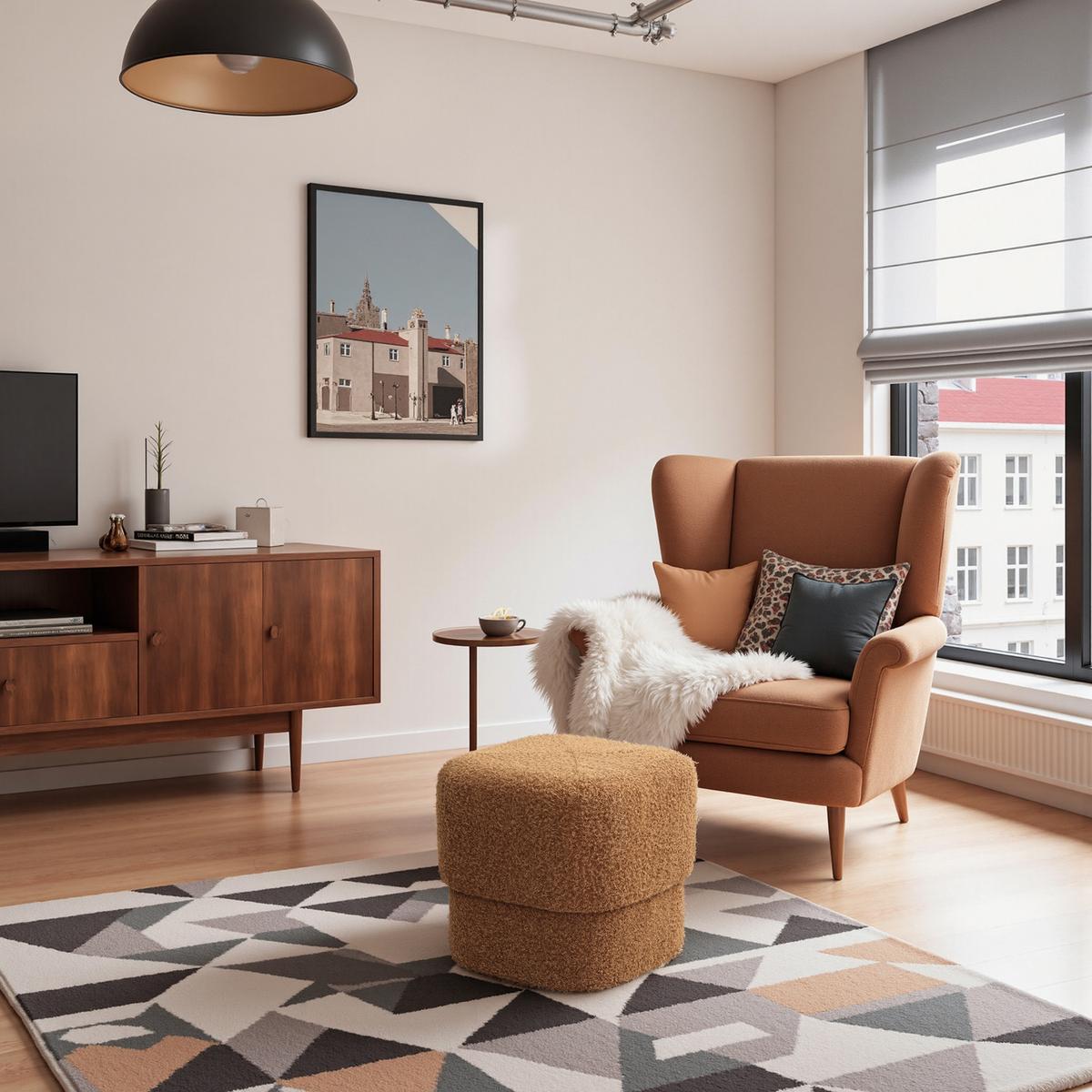 HOCKER Teddy-Pouf Ø42cm 135KG - Braun, Holzwerkstoff (42/40/42cm) - Hometopia