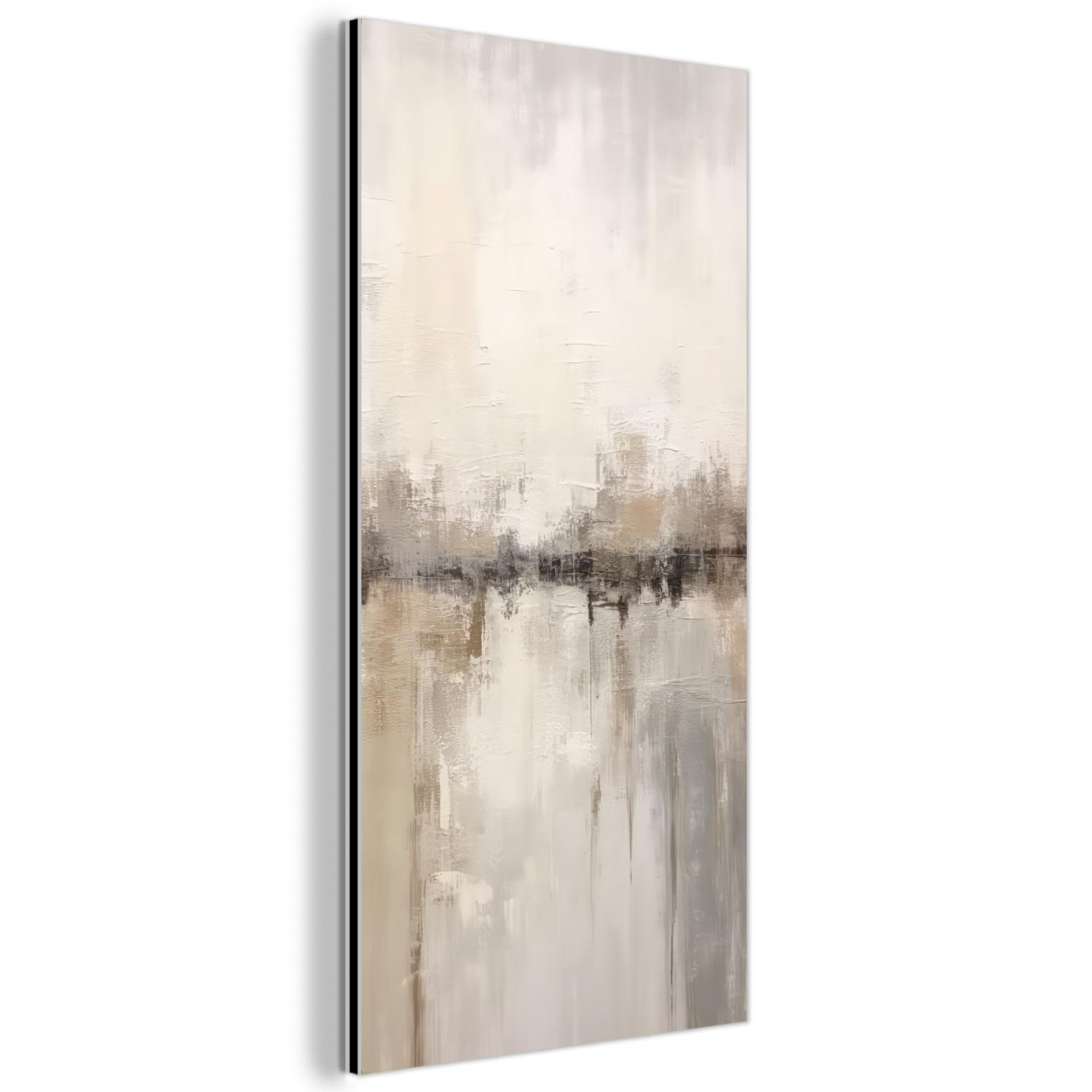 METALLBILD Moderne Kunst - Abstrakt - Beige 40x80 cm - Beige, Metall (40/80cm) - MuchoWow