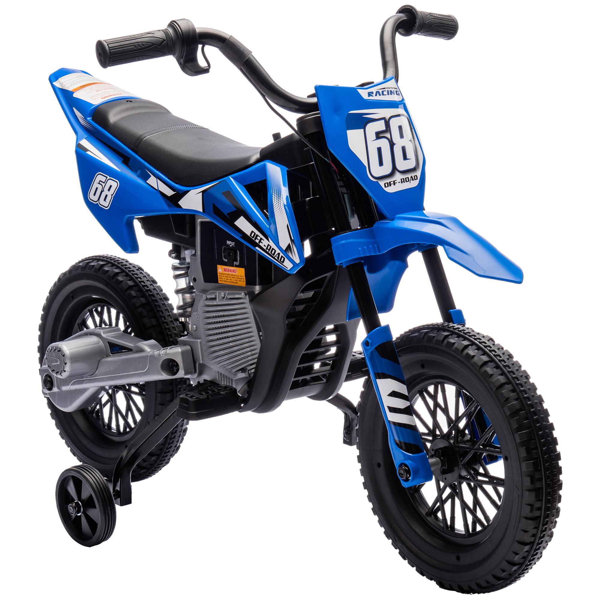 ELEKTROMOTORRAD, Kunststoff, Metall, Blau - Blau, Metall (56/107cm) - AIYAPLAY