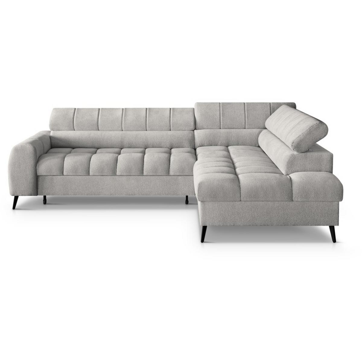 ECKSCHLAFSOFA Vinni Cappuccino, Chenille-Stoff, rechts - Cappuccino, Textil (265/205cm) - Beautysofa