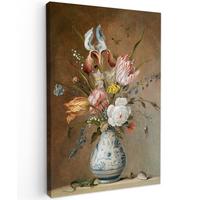 LEINWANDBILD Alte Meister - Blumen - Balthasar van der Ast Deko XXL 80x120 cm - Hellbraun, Textil (80/120cm) - MuchoWow
