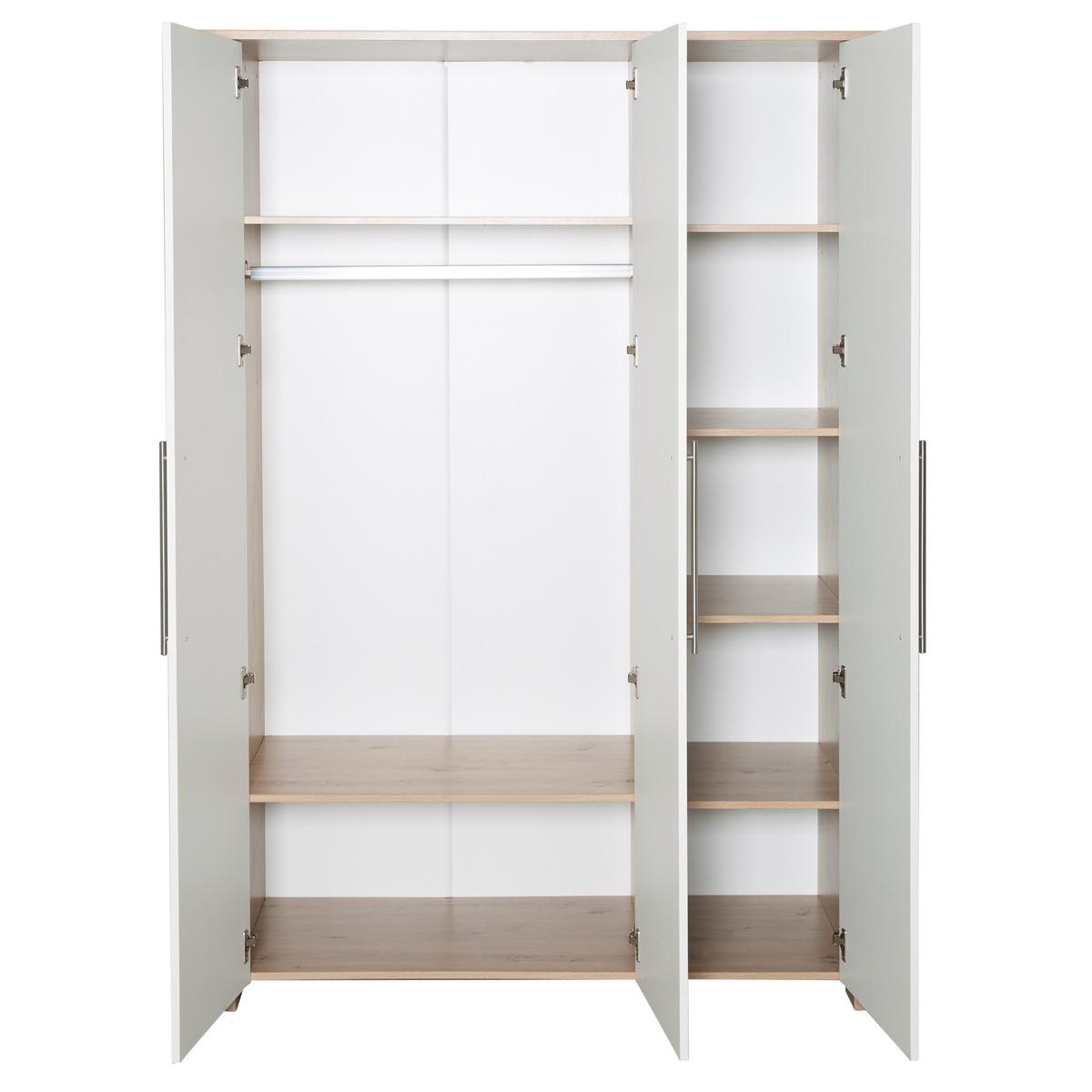 KLEIDERSCHRANK Malo - Weiß, Holzwerkstoff (118/190/52cm) - Roba