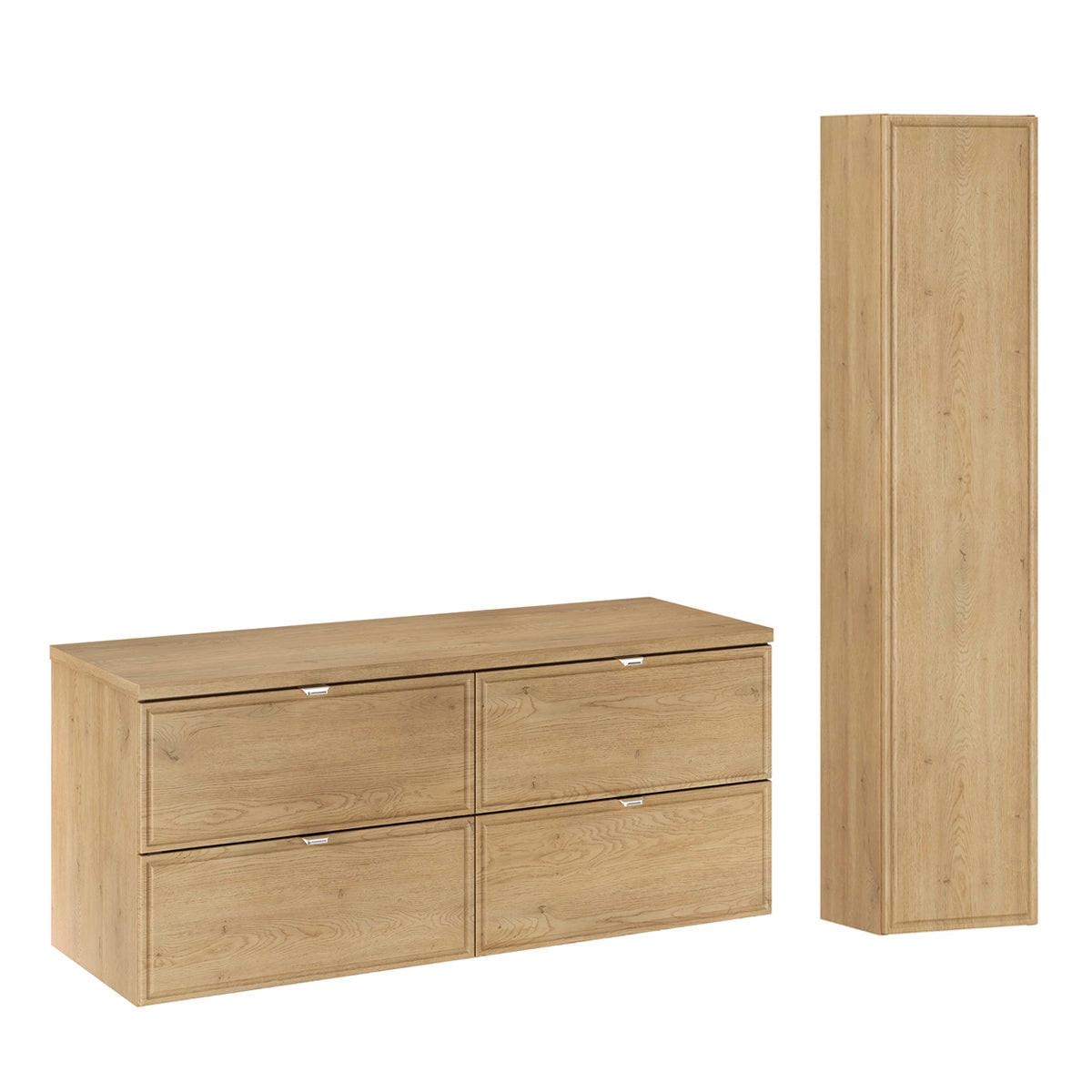 WASCHTISCHUNTERSCHRANK 120cm Elias 2er-Set Holz - Braun, Holzwerkstoff (120/52.2/46cm) - Petits-meubles