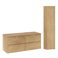 WASCHTISCHUNTERSCHRANK 120cm Elias 2er-Set Holz - Braun, Holzwerkstoff (120/52.2/46cm) - Petits-meubles