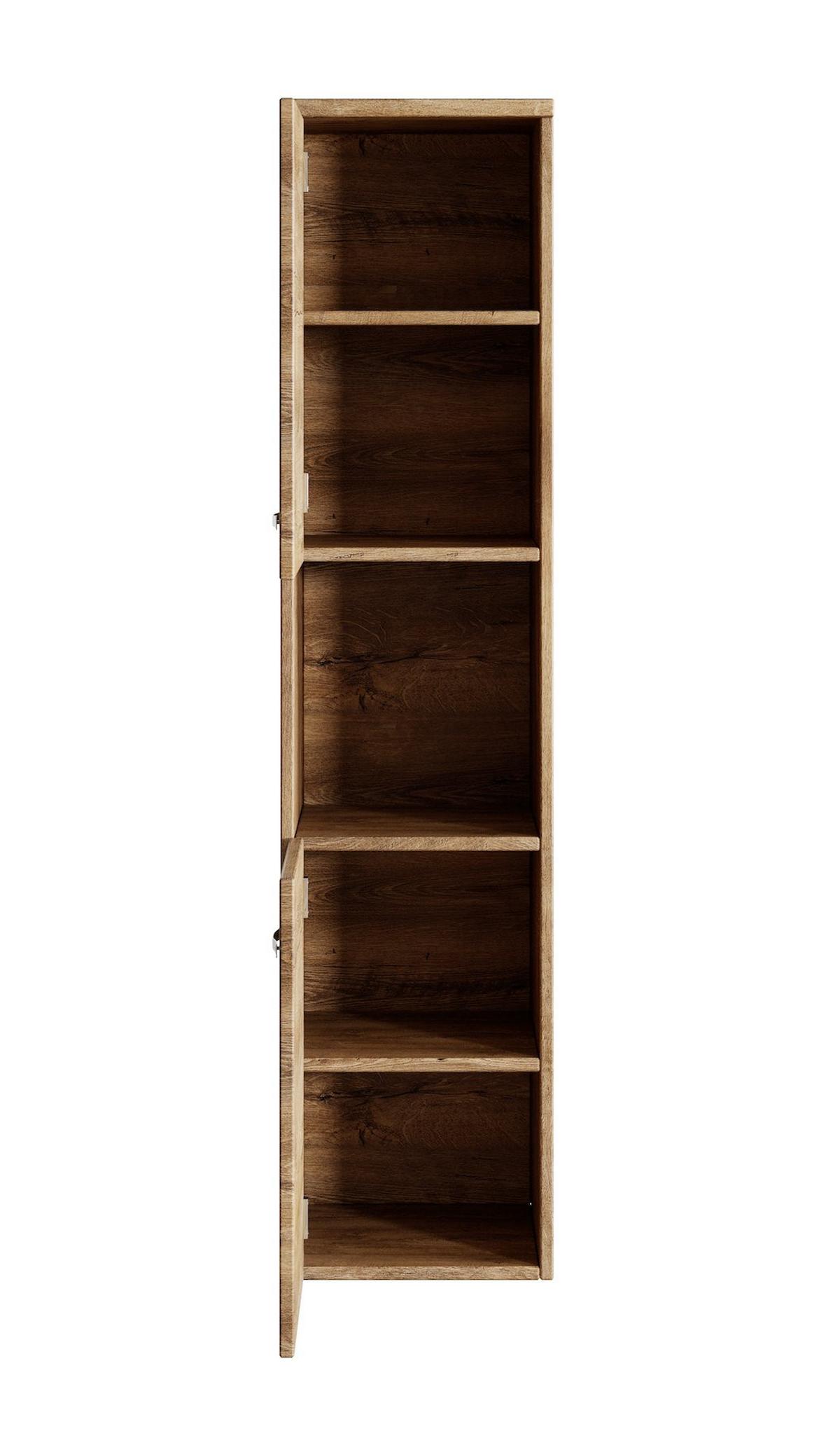 BADEZIMMERSCHRANK Montreal mit 2 Türen Braun Eiche - 30 x 30 x 130 cm - Eichefarben/Braun, Holz (30/131/30cm) - Badplaats