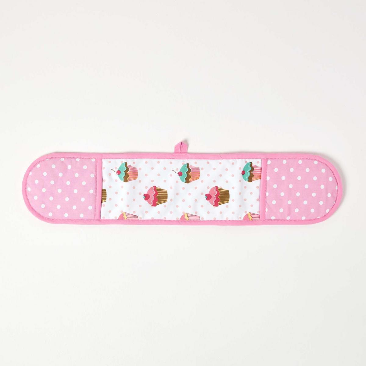DOPPEL-OFENHANDSCHUH Cupcakes 18/84 cm, Baumwolle wattiert - Rosa, Textil (18/84cm) - Homescapes