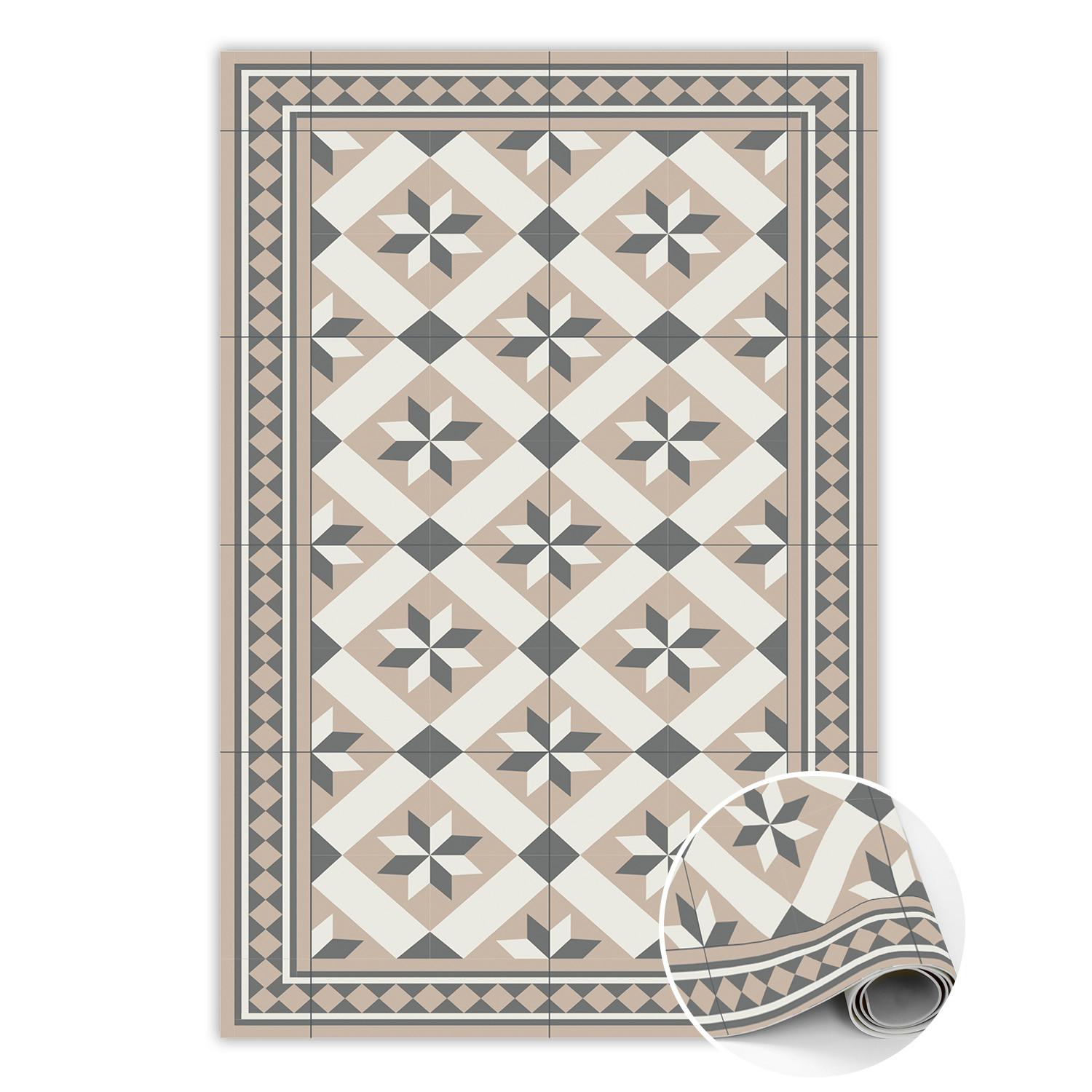 VINYL TEPPICH 150x225 cm Achtzackige Sterne - Beige, Kunststoff (150/225cm) - TULUP