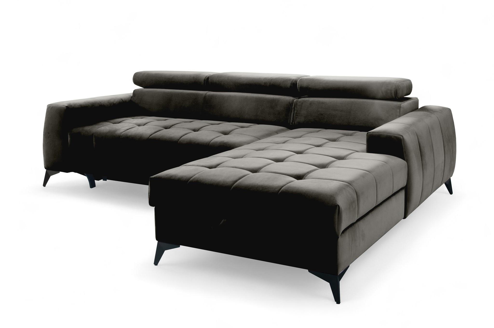 ECKSOFA Agnesa Xs In Salvador - Schwarz, Holzwerkstoff/Textil (260/200cm) - Fun Möbel