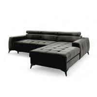 ECKSOFA Agnesa Xs In Salvador - Schwarz, Holzwerkstoff/Textil (260/200cm) - Fun Möbel
