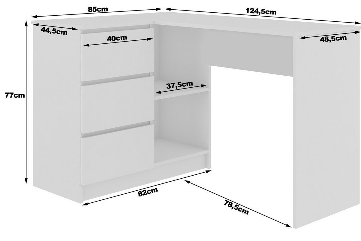SCHREIBTISCH Weiß, Eiche Sonoma 77/124/85 - Weiß, Holzwerkstoff (160/70/77cm) - RAUMHIRSCH FURNITURE