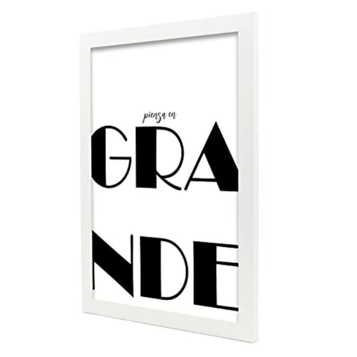 POSTER Set mit 4 Nachdenken TypografieStil A3 Weißer Rahmen - Weiß, Papier (29.7/3cm) - Nacnic