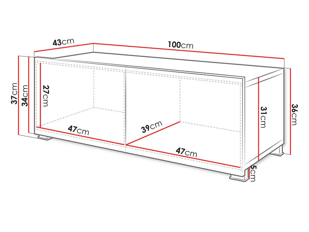 TV-LOWBOARD Calabrini 100 03 - Nussbaumfarben, Holzwerkstoff (100/37/43cm) - MIRJAN24
