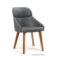 ESSZIMMERSTUHL (2er-Set) Dasya 52x82x63 Eiche geölt/Grau - Eichefarben/Grau, Kunststoff (63/82/52cm) - 58aufmkessel
