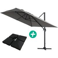 SONNENSCHIRM sun 4 Grau - Grau, Metall (400/300cm) - Habitat Garten