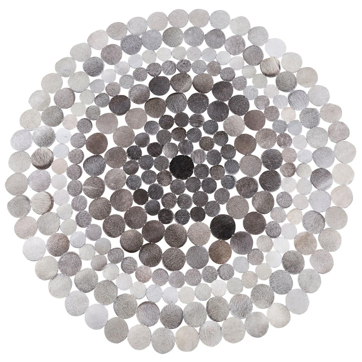 KURZFLOR-TEPPICH Hilvan 140/140 cm - Grau, Fell (140/140cm) - Beliani
