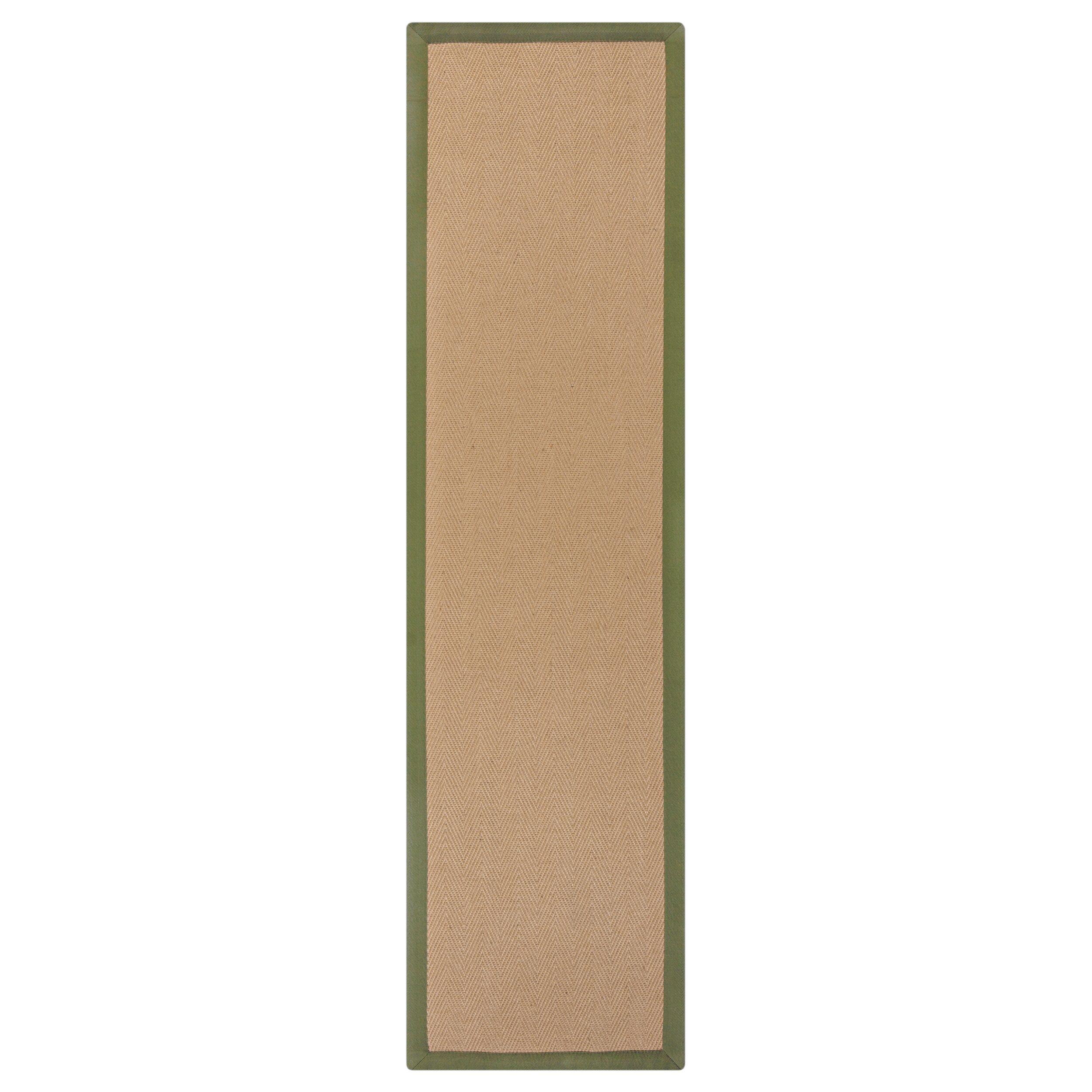 JUTETEPPICH TRENT, geometrisch, Braun-Grün, 60 x 230 cm - Naturfarben/Grün, Textil (60/230cm) - KADIMA DESIGN