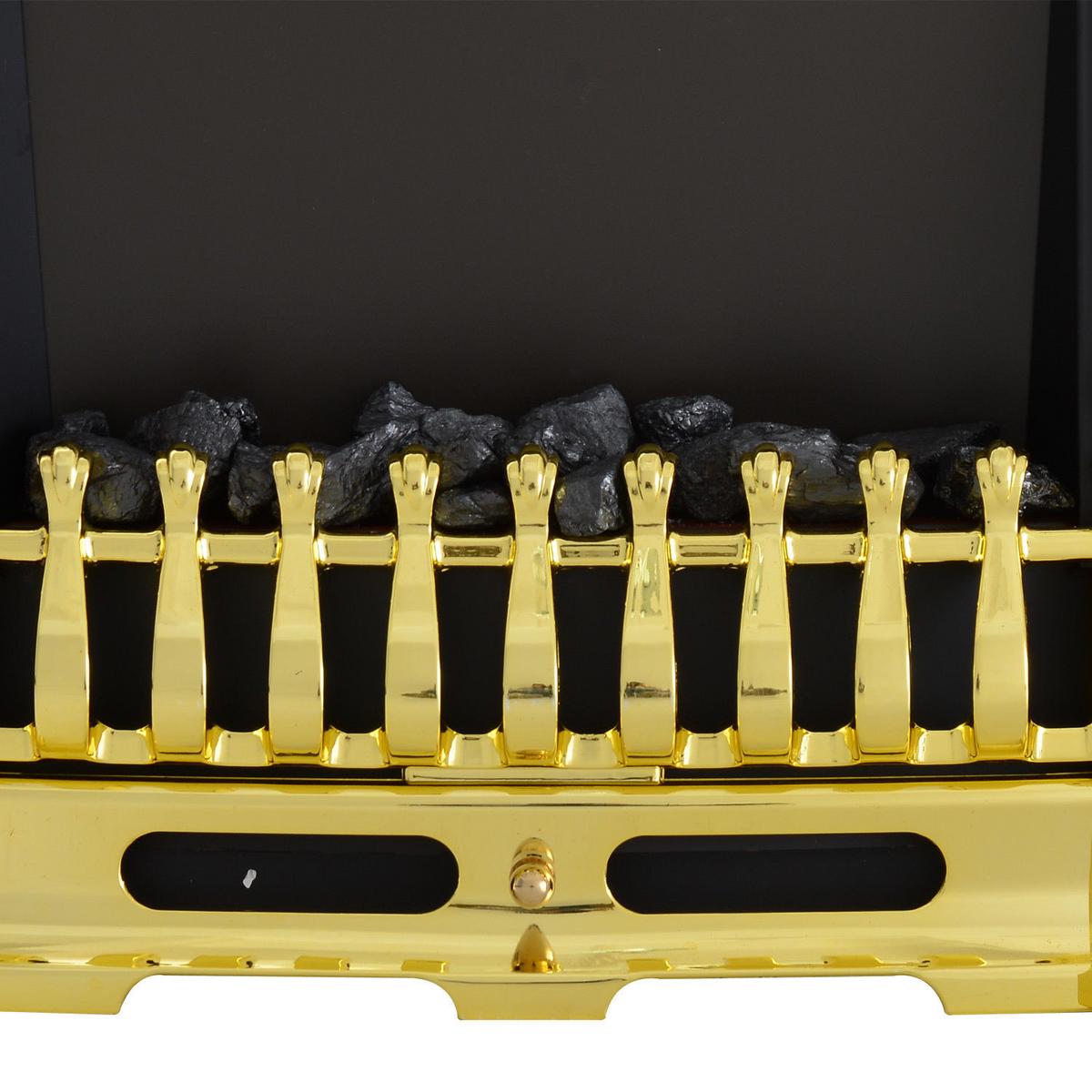 ELEKTROKAMIN Kaminofen 1000/2000W Elektrischer Kamin Standkamin Gold - Goldfarben, Metall (18.5/59.2/48.2cm) - HOMCOM