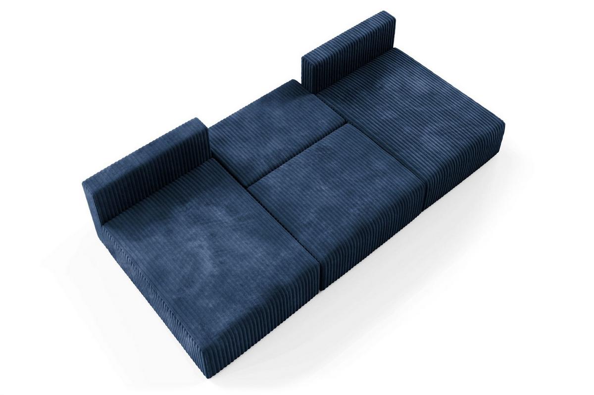 WOHNLANDSCHAFT Natalia - Dunkelblau, Holzwerkstoff/Textil (304/85/149cm) - Fun Möbel
