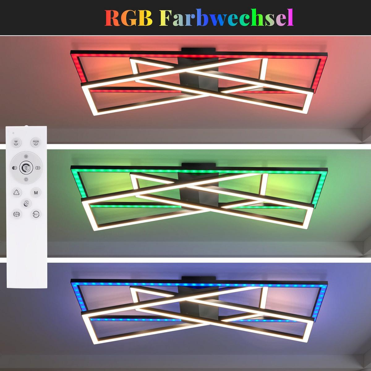 LED-DECKENLEUCHTE Maggio 23.5/75/13.5cm - Schwarz, Metall (75/23.5/13.5cm) - Nettlife