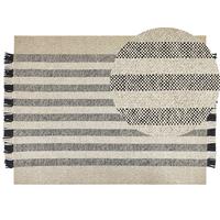 KURZFLOR-TEPPICH Tacettin 230/160 cm - Schwarz, Textil (160/230cm) - Beliani