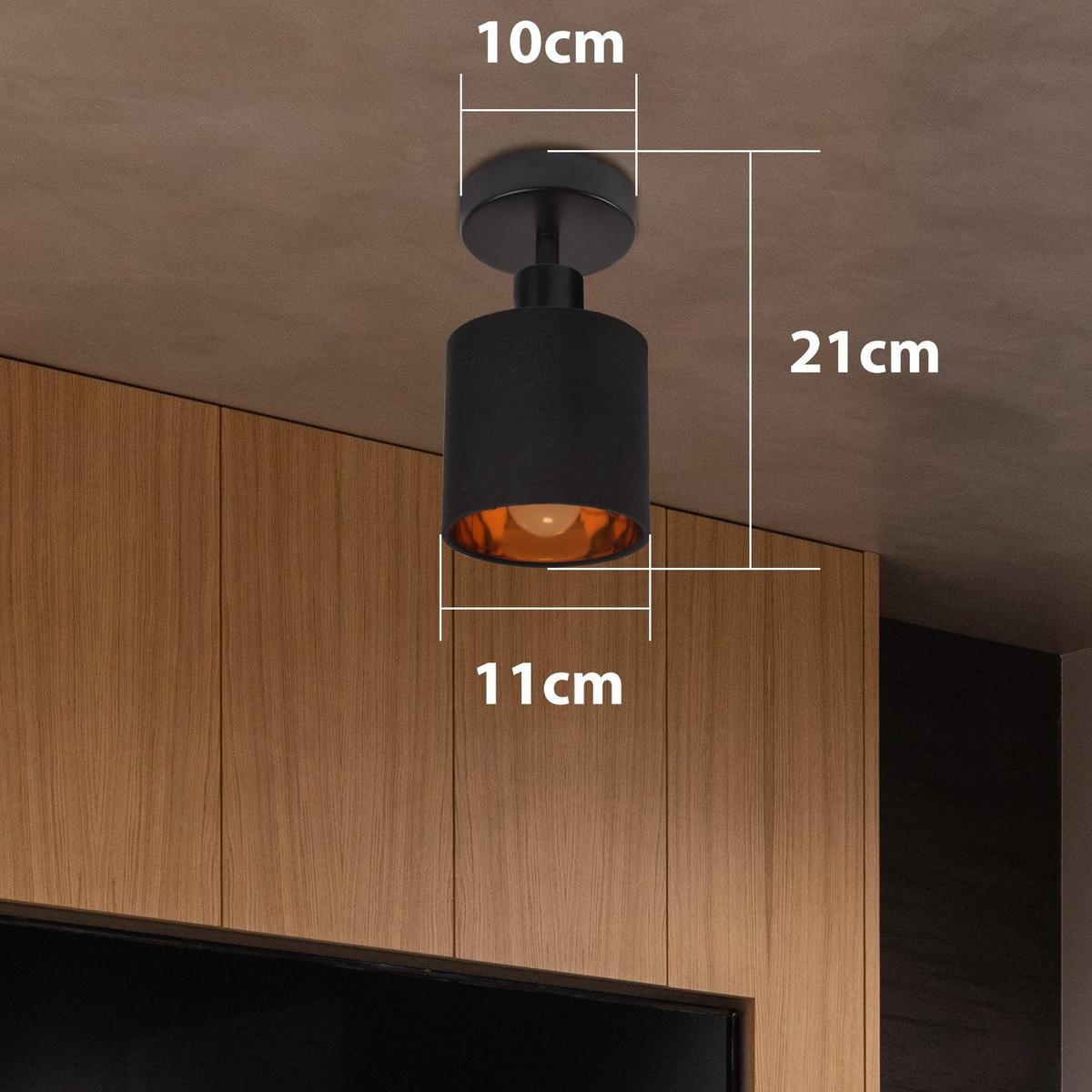 DECKENSTRAHLER Mehrfachter 12/21/12 cm - Schwarz, Textil/Metall (12/21/12cm) - ZMH