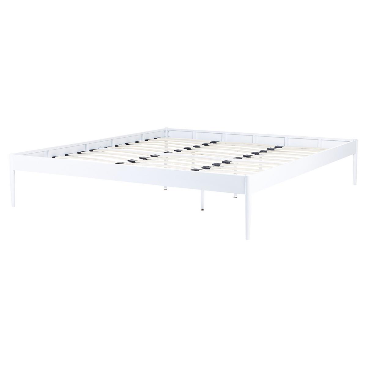 BETT mit Lattenrost 180x200 cm Weiß Vaurs - Weiß, Metall (180/200cm) - Beliani