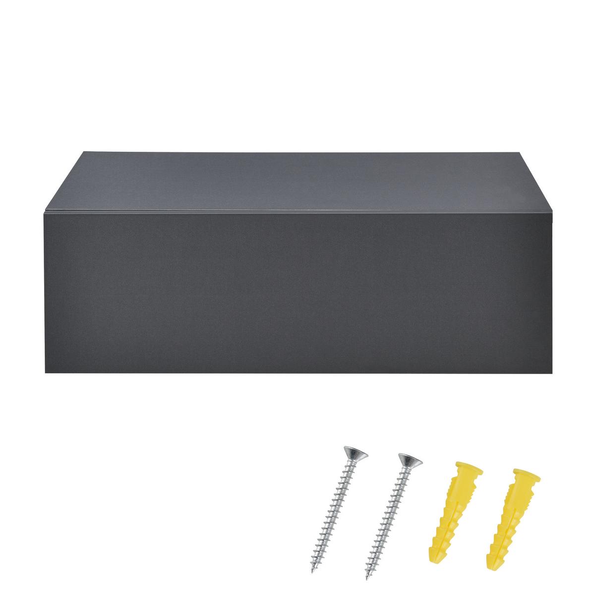 NACHTTISCH Oslo, 2er Set, hängend, mit Schublade - Dunkelgrau, Holzwerkstoff (46/15/30cm) - [en.casa]