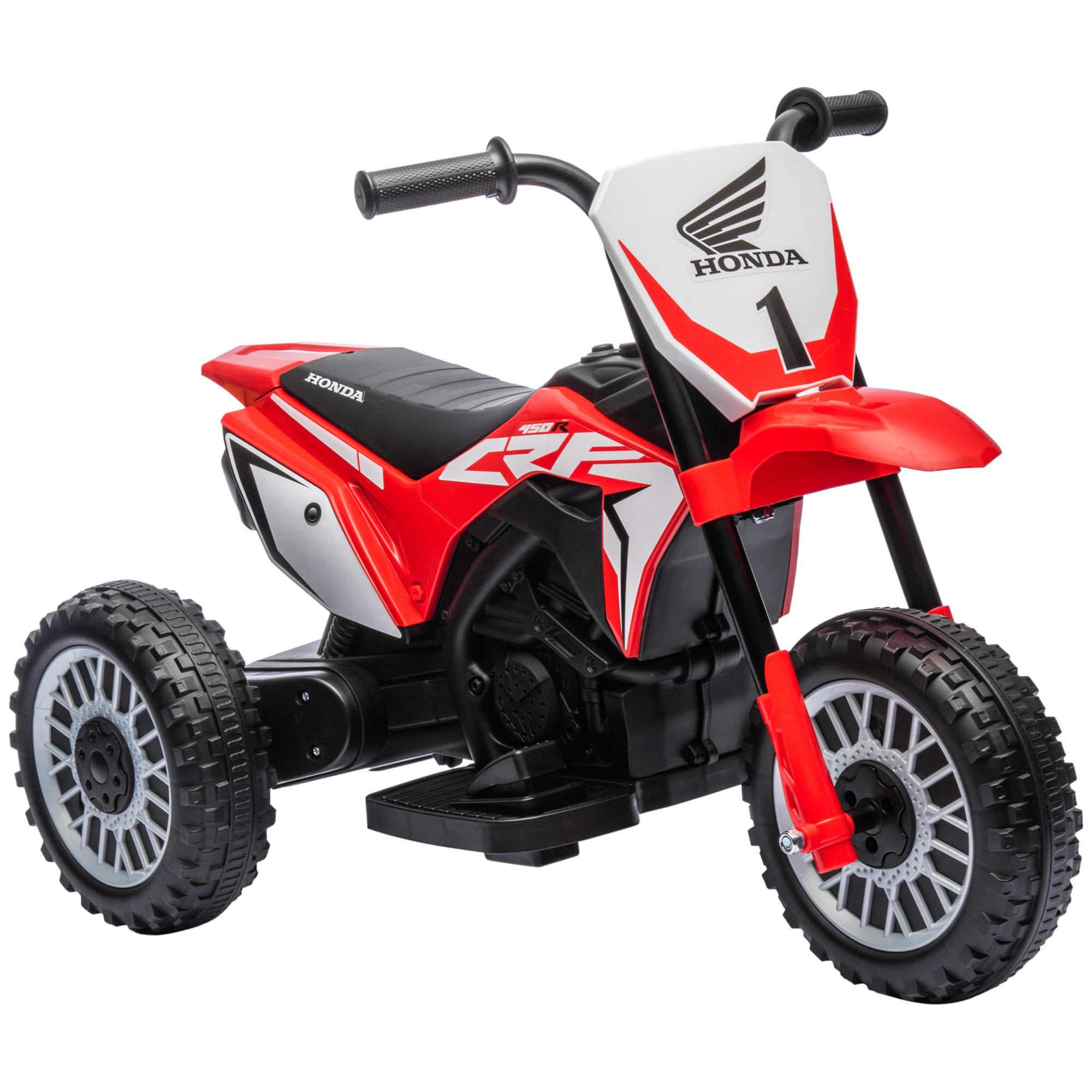 LANGUAGE ELEKTRO-MOTORRAD mit Hupe, Musik 6V Rot - Rot, Kunststoff/Metall (71/40.5/43.5cm) - HOMCOM